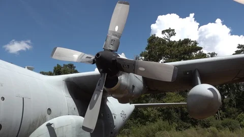 Slow Motion USAF C-130 Propeller Video stock 95158037