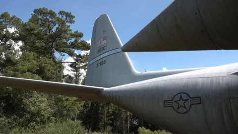 Slow Motion USAF C-130 Tail Video stock 95158054
