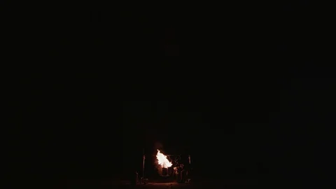 Slow motion vertical fire explosion for use with visual effects compositing Stock Footage 92554375