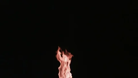 Slow motion vertical flames that grow larger for use with visual effects and/or Stock Footage 92590111