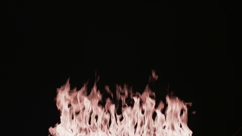 Slow motion vertical wall of flames for use with visual effects and/or design Stock Footage 92590112