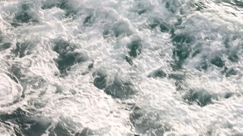 Slow motion video of aerial view of the ocean waves splashing Stock Footage 343479652
