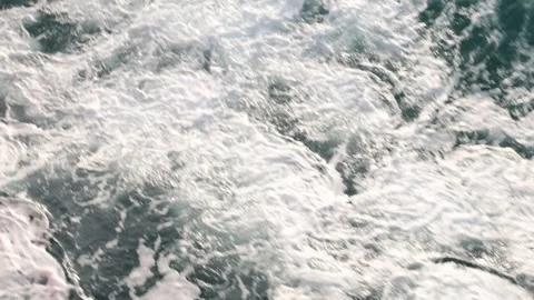 Slow motion video of aerial view of the ocean waves splashing Stock Footage 343820961