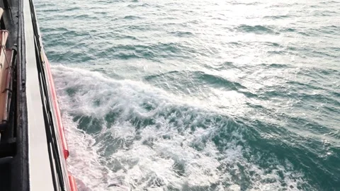 Slow motion video of aerial view of the ocean waves splashing Stock Footage 343820987