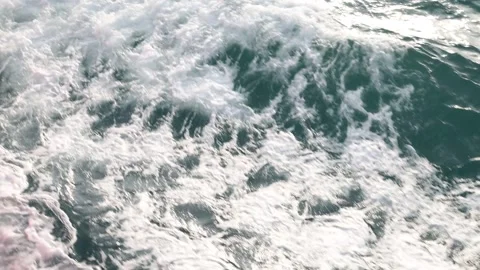 Slow motion video of aerial view of the ocean waves splashing Stock Footage 343821027