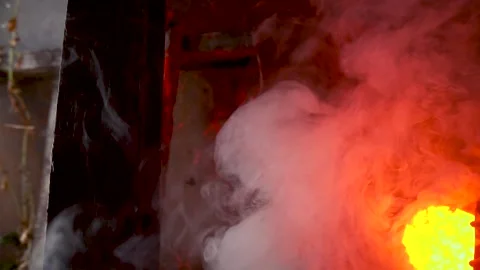 Slow motion video art scary halloween with pumpkins and old kerosene lamp Vídeos de archivo 286205827