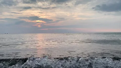 Slow motion video of beach evening Stock Footage 112268079