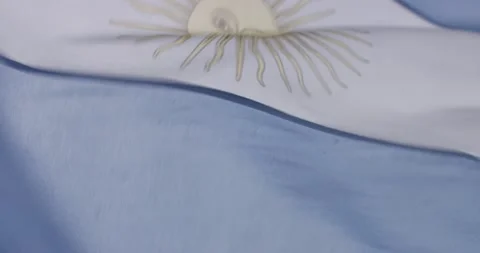 Slow motion video of a blue and white argentina flag blowing in the wind Stock Footage 172932205
