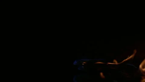 Slow motion video of a burning line of fire. Stock Footage 162805488