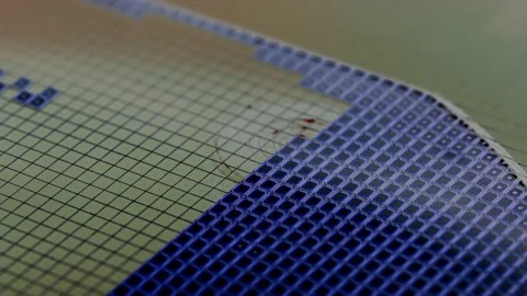 Slow motion video of Close up pick up silicon die in silicon wafer Stock Footage 152060146