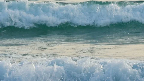 Slow motion video close up the waves are going to go on the shore, Nature and Stock Footage 93018756
