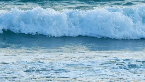 Slow motion video close up the waves are going to go on the shore, Nature and Stock Footage 93018819