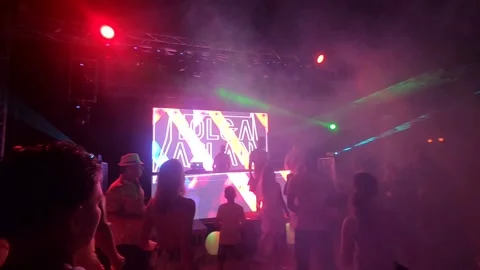Slow motion video from the disco Video stock 144285709