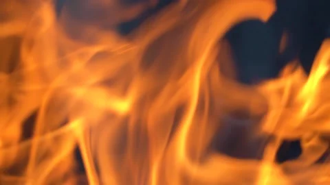 Slow-motion video of fire and flames.A fire pit, burning gas Stock Footage 138739795