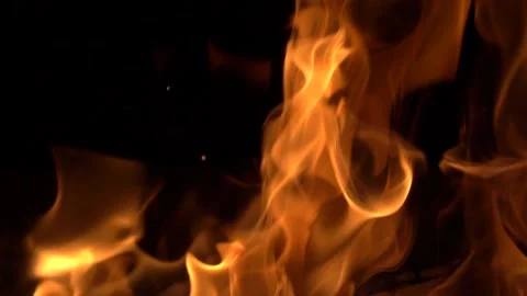 Slow-motion video of fire and flames.A fire pit, burning gas or gasoline Stock Footage 142759416