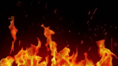 Slow-motion video of fire and flames.A fire pit Stock Footage 188412923