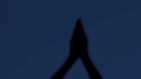 Slow motion video of hands catching the half moon. A full moon in a tranquil Stock Footage 247321900
