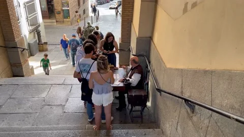 Slow motion video of a man creating handwritten book marks Stock Footage 230519474