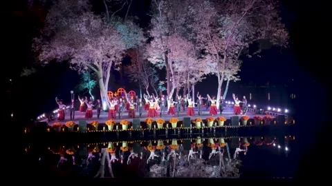 Slow motion video of mariachis and folklore dancers in chapultepec, mexico Stock Footage 334158595