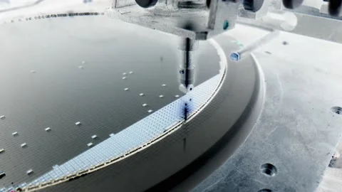 Slow motion video of pick up silicon die in silicon wafer Stock Footage 150171920