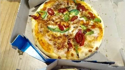 Slow motion video of Pizza and sauces. Stock Footage 294771348