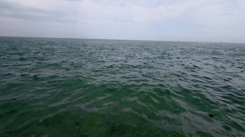 Slow motion video of raindrops falling on the surface of the sea. Calm Stock Footage 317170851