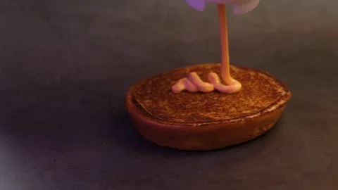 Slow Motion Video of Sauce Pouring on Burger Bun Stock Footage 332136166