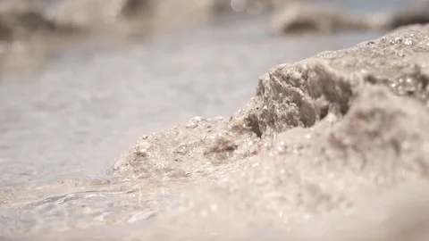 Slow Motion Video: Shoreline waves, B-roll, close-up, HD Stock Footage 101625764