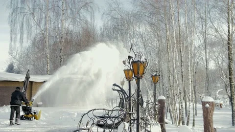 Slow motion video of the snow. Close-up on snow in winter from a snowplow Stock Footage 231236730
