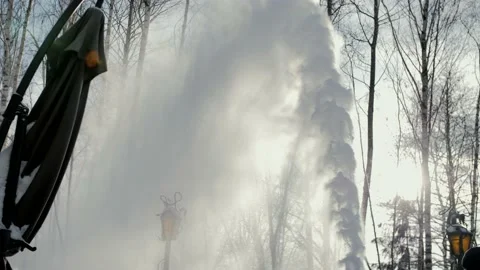 Slow motion video of the snow. Close-up on snow in winter from a snowplow Stock Footage 231236765