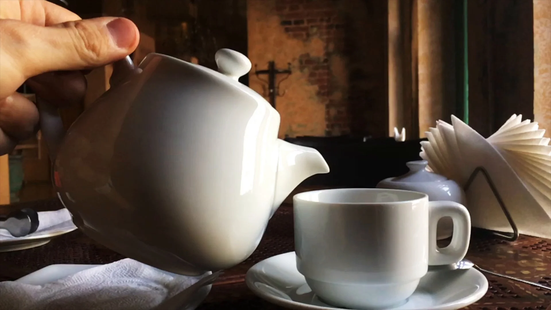 Hot cup tea kettle stock footage. Video of loop, drink - 108518290