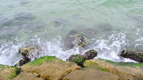 Slow motion video. Turquoise ocean and sea water. Video stock 152494344