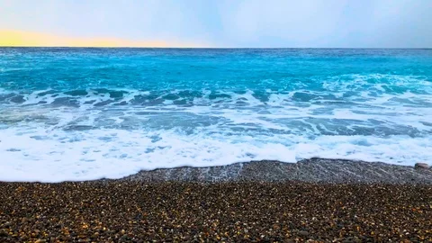 Slow Motion Video of Waves at Beach Stock Footage 87170821