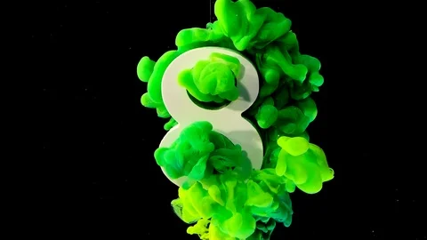 Slow motion video white digit 8 in 3D on a beautiful space background Stock-Footage 122204910
