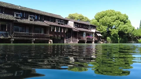 Slow motion view of Ancient water town of Wuzhen, China Stock Footage 276635119