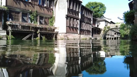 Slow motion view of Ancient water town of Wuzhen, China Stock Footage 276635363