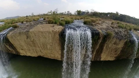 Slow motion view of Dray Nur waterfall, Central Highlands, DakLak, Vietnam Stock Footage 105321436