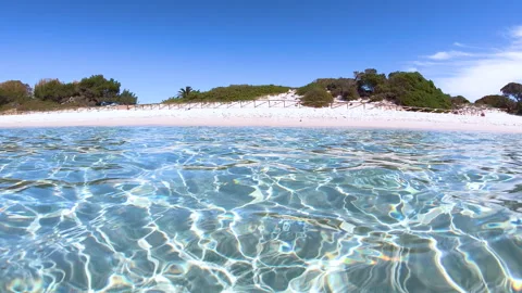 Slow Motion view of Maria Pia beach in springtime Stock Footage 332303439
