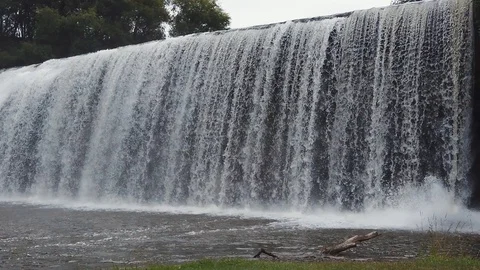 Slow motion view of Rere falls near Gisborne, New Zealand Stock Footage 100659534