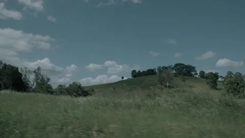 Slow Motion View of Rolling Hills and Trees in Sunshine Coast Hinterland, Austra Stock Footage 341297816