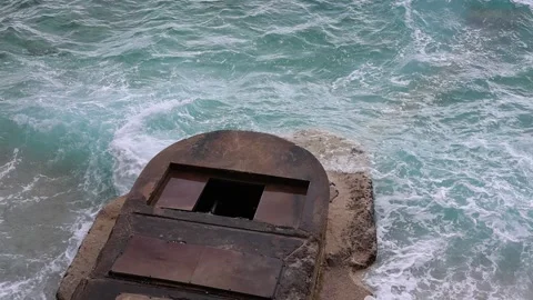 Slow motion view of seashore with waves background, French Riviera Stock Footage 330389764