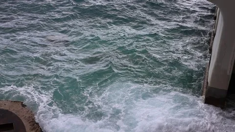 Slow motion view of seashore with waves background, French Riviera Stock Footage 330389777