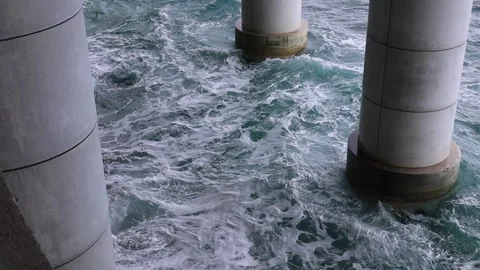 Slow motion view of seashore with waves background, French Riviera Stock Footage 330389809