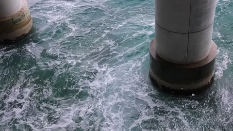 Slow motion view of seashore with waves background, French Riviera Stock Footage 330389816