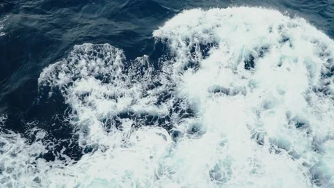 A slow motion view of the wake from the cruise ship at sea. Shot at 4k Video stock 199573685