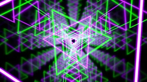 Slow Motion VJ Loop - Neon Cyber Room - Purple Lime Stock Footage 330857368