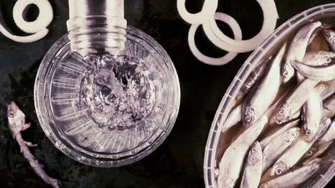 Slow motion vodka on Russian traditions Stock-Footage 92744591