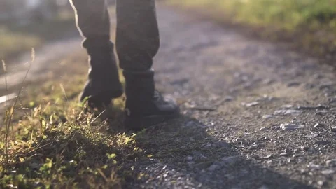 Slow motion walking from behind Stock Footage 81266747