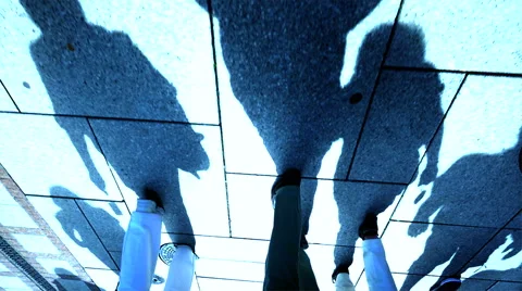 Slow motion of walking people. group team person. city urban. backgrounds Stock Footage 40481662