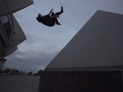 Slow Motion Wall Flip off Architecture P... | Stock Video | Pond5